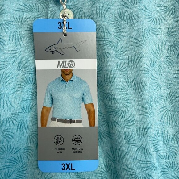 NEW Greg Norman ML75 Men's 3XL Golf Polo Shirt  Blue Printed - Picture 8 of 11